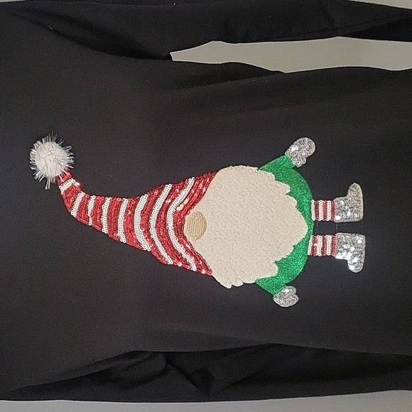 Workshop Republic Clothing Sequin Gnome Christmas Lightweight Sweatshirt Size XS - Picture 3 of 6